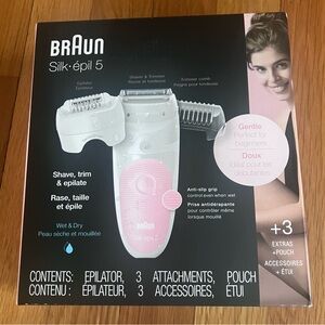 Silk-épil 5 Epilator - White and Pink